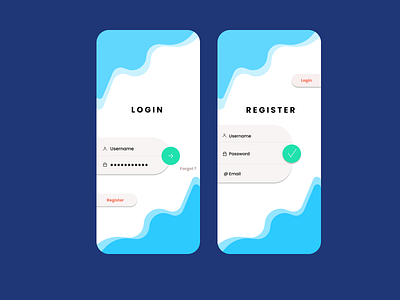 Login/Register UI concept app design ui ux web