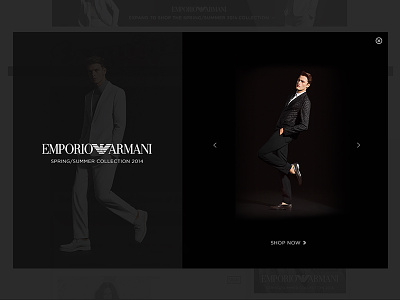 Emporio Armani Ad 2014 adcade advertising animation armani fashion html 5 interstitial minimal rich media slider
