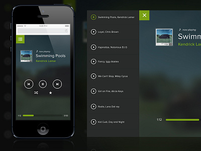 Music Web App app audio blur design interactive interface music playlist sound ui ux web