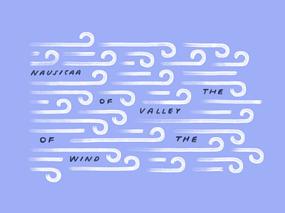 Nausicaa :heart: blue ghibli layout lettering nausicaa procreate sketch type typography wip