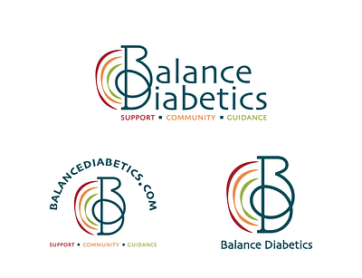 Balance Diabetics Logo branding colorful design diabetes flat illustrator logo support vector web graphic