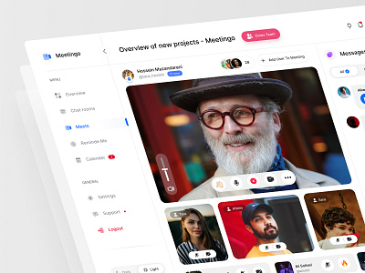 Meetingo - Video Conference - Light Version🎥 chat chat box conference dashboard light live live stream meet meet up meeting online social social app speakers ui design video video app video call video chat zoom