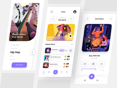 Music Player App Ui Design - Light Version🔥