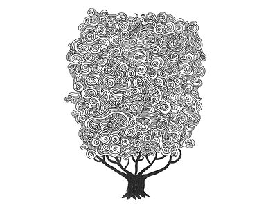 Cloud Tree cloud doodle illustration line drawing pen drawing staedtler tree