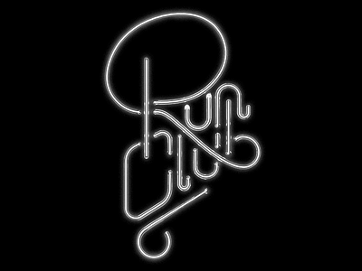 Run Club Neon Sign 3d logo neon sign typography