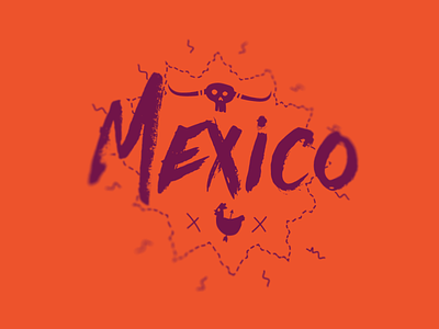 Mexico Stamp badge chicken food orange print stamp taco tex-mex