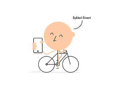 Sykkel-Sivert app bike happy human illustration minimal