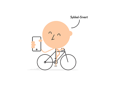 Sykkel-Sivert app bike happy human illustration minimal