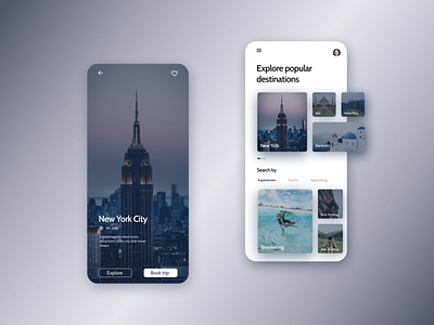 UI Concept Design for Travel App app clean concept design design figma mobile new york simple travel travel app ui ux