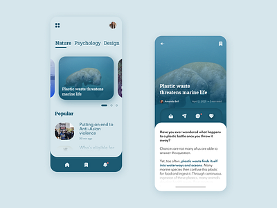 News App Concept app article articles blue cool design figma mobile nature new news news app popular read topic ui ui design user interface ux ux ui