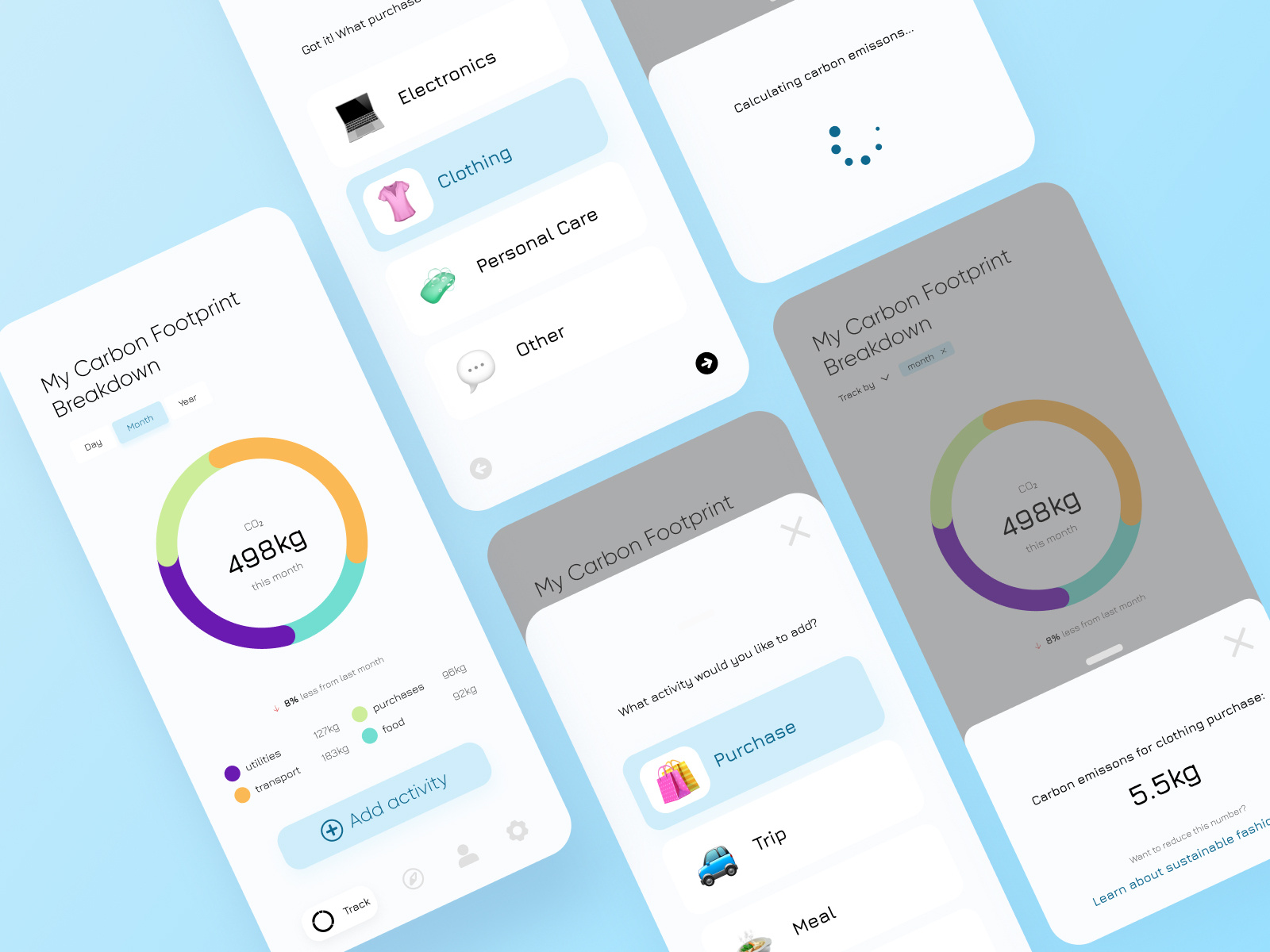 Carbon Footprint Tracker App by Ewelina Adamczak on Dribbble