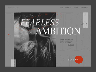 Fearless Ambition - Exhibition art art direction classic clean ui contemporary dark design exhibition gallery minimal minimalism modern new simple ui web web concept web design