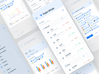 Triple Whale 🐳 Summary Redesign app clean ui data design ecom ecommerce figma mobile modern platform saas shop software statistics stats technology trending ui ux