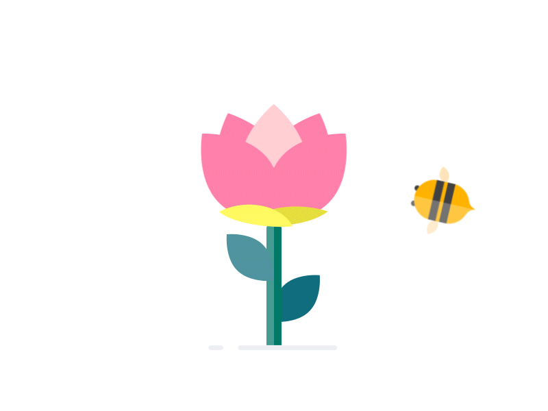 Flower & Bee animation bee flower gif growing