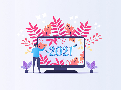 new year flat design 2021