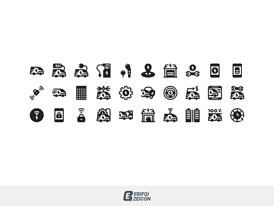 ELECTRIC CAR ICON SET