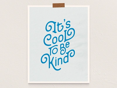 It’s Cool to be Kind Retro Typographic Print cool to be kind design etsy etsy seller etsy shop giclee minimal prints retro font typography wall art