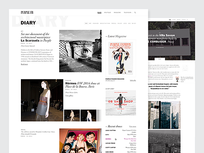 Fashion magazine article black blog diary fashion luxury magazine medium minimal news purple white
