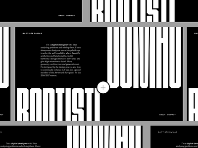 Portfolio 2019/2020 baptiste black designer dumas introduction london portfolio slide type typography website white