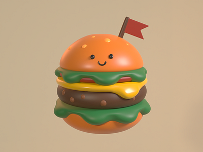 Hamburger 3d hamburger icon illustration