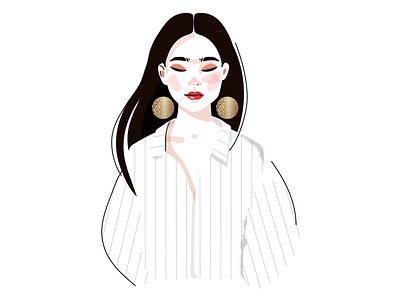 girl with earrings beauty product cartoon character design earings fashion female glamour illustration sticker