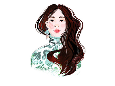 Portrait 1 beauty character cosmetics design face fashion female glamour illustration