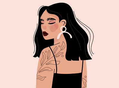 My entry for a DTIYS challenge by Ainhoa Garciaih character dtiys face fashion female female character glamour illustration tattoo