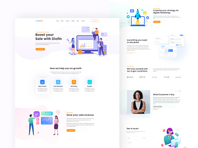 Diofen - Digital Agency Website 2022 clean clean ui creative design digital agency homepage landing page design marketing modern seo trending trendy ui uidesign uiux ux