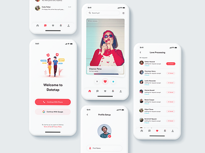 Datetap - Dating Apps Design 2022 app app design clean clean ui creative datingapp design flirt interface love mobile app mobile apps modern trending trendy ui uiux ux