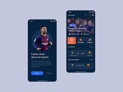 Soccer - Sports App Design