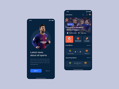 Soccer - Sports App Design 2022 clean clean ui creative design game ui mobile app mobile app design mobile ui modern scores sports sports app sports news sports score sports update trending ui uiux ux