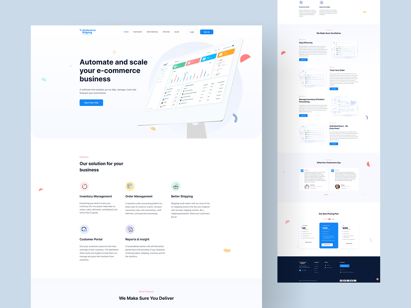 eCommerce Shipping - eCommerce Business Management Dashboard Lan by Md ...