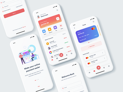 Fezton - Mobile Wallet App 2022 app design bank clean clean ui creative currency design finance mobile app mobile wallet app mobile wallet app design ui uiux ux wallet app wallet ui