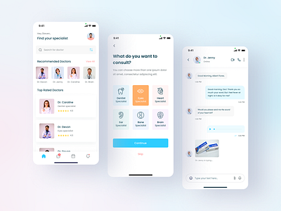 Doctorium - Online Doctor Consultation App 2022 app design apps clean creative design doctor app doctor appointment hospital landing page medical mobile apps trending ui uiux ux webdesign