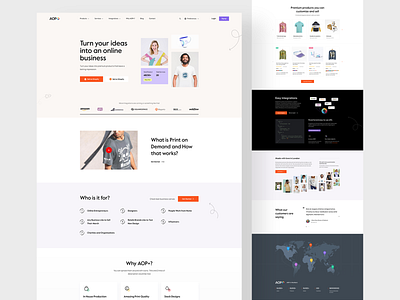 AOP - Print on Demand (POD) Service Website 2022 clean clothes clothing design creative design ecommerce online store pod pod website print print design print on demand print website trendy ui uiux ux website