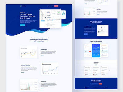 Tweevest - Twitter Investment Tools Landing Page