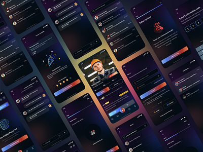 Weld - Welder Social Platform App design 2022 android clean clean ui creative dark app design ios mobile social app social media social media app ui uiux ux weld welder welding welding mobile app welding social app