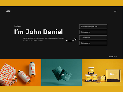 JD - One Page Personal Portfolio Design 3d animation branding design graphic design illustration logo minimal motion graphics ui uidesign uiux ux uxdesign