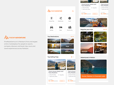 FindMyAdventure - Mobile view design