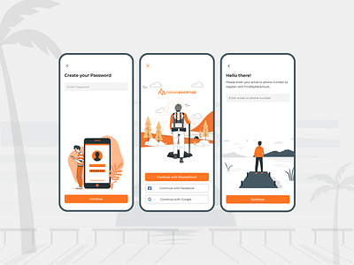 FindMyAdventure - User App Login Journey 3d animation branding design graphic design illustration logo minimal motion graphics ui uidesign uiux ux uxdesign