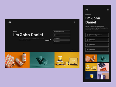 John Daniel - Website and Mobile View 3d animation branding design graphic design illustration logo minimal motion graphics ui uidesign uiux ux uxdesign