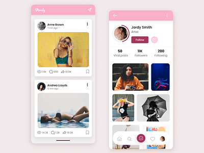 Viraly- Social Media App app design design mobile app mobile design social social media social media app ui ui design ux