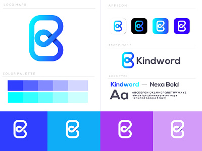 Kindword - Modern Logo & Brand Identity app logo colorful logo colorful logo design gradient gradient logo gradient logo design letter logo letter logo design letter mark logo logo logo 2021 logo design logo mark logo trends 2021 modern modern logo modern logo design software logo software logo design