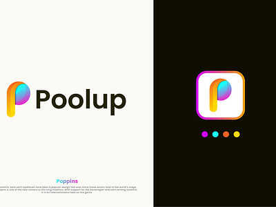 Poolup - Modern letter P logo