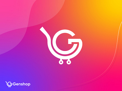 Shop logo - Genshop branding graphic design md fahad modern logo vector