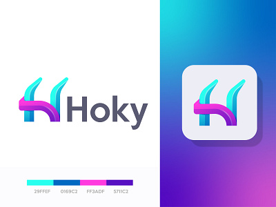 H logo | Colorful logo | Modern Logo | Hoky