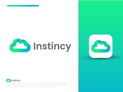 Instincy - Cloud logo brand identity branding cloud cloud logo cloud logo design cloud logo folio cloud mark colorful design gradient logo graphic design log odesigner logo logo collection logo design logo design cloud modern modern cloud logo modern logo