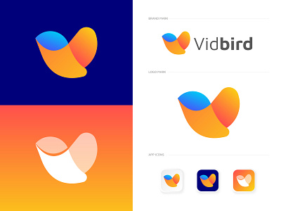 Letter v + bird logo | modern logo