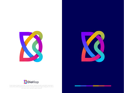 D + K + loop | Modern minimalist letter logo