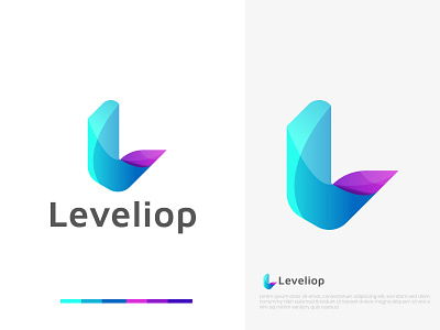 L logo design (Updated) - Abstract Gradient Modern logo